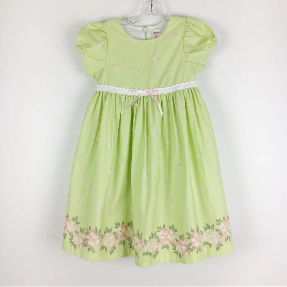 NWT Girls Size 5 Gymboree Green Pink Floral Party‎ Holiday Easter Church Dress